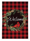 Welcoming Cardinal Wreath 2 Sided Garden Flag