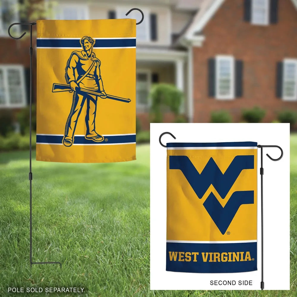West Virginia Mountaineers Garden Flag 2 Sided Double Logo