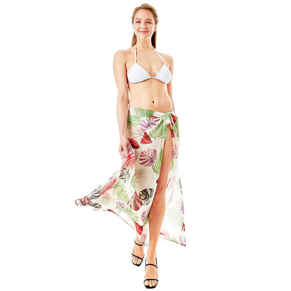 Tropical Leaf Beach Wrap Skirt