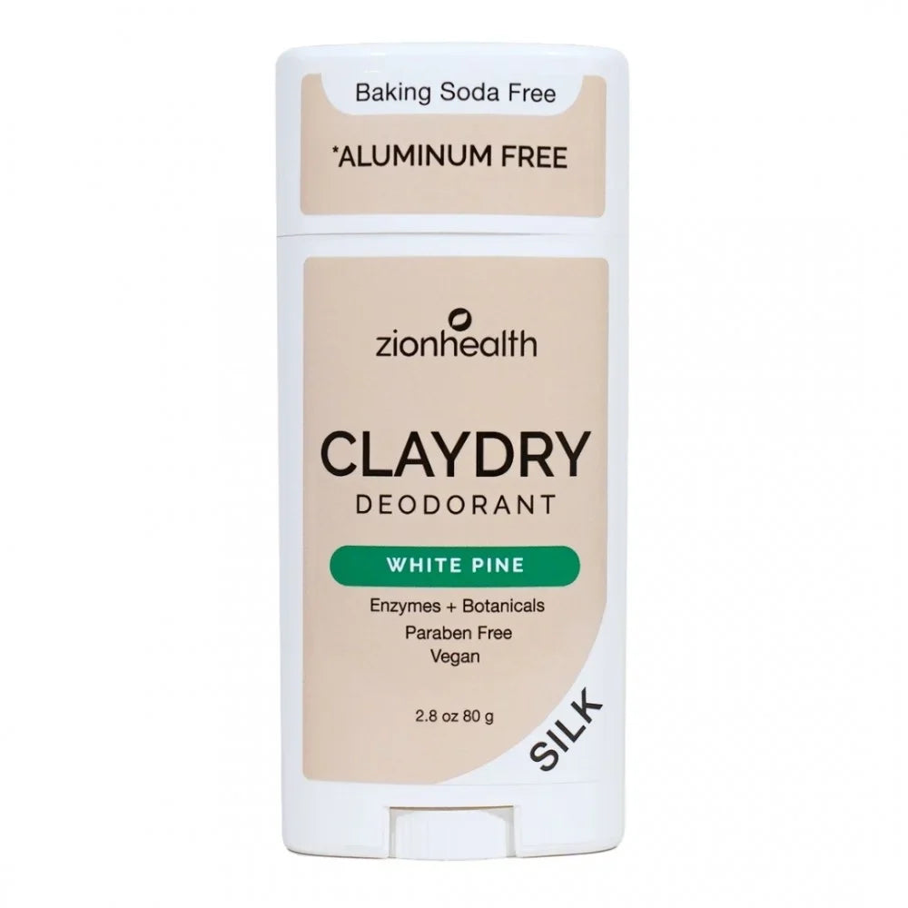 Zion Health Claydry Silk Deodorant - White Pine (Pack of 2.5 Oz)