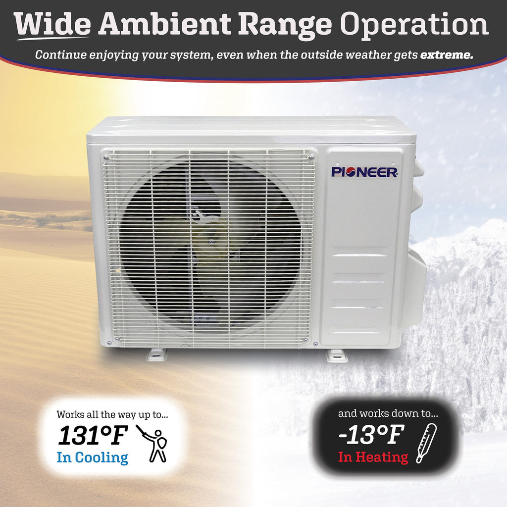 Pioneer® Quantum Ultra™ 9,000 BTU 24 SEER2 230V High-Wall Ductless Energy-Star Mini-Split Air Conditioner Inverter Heat Pump Full Set