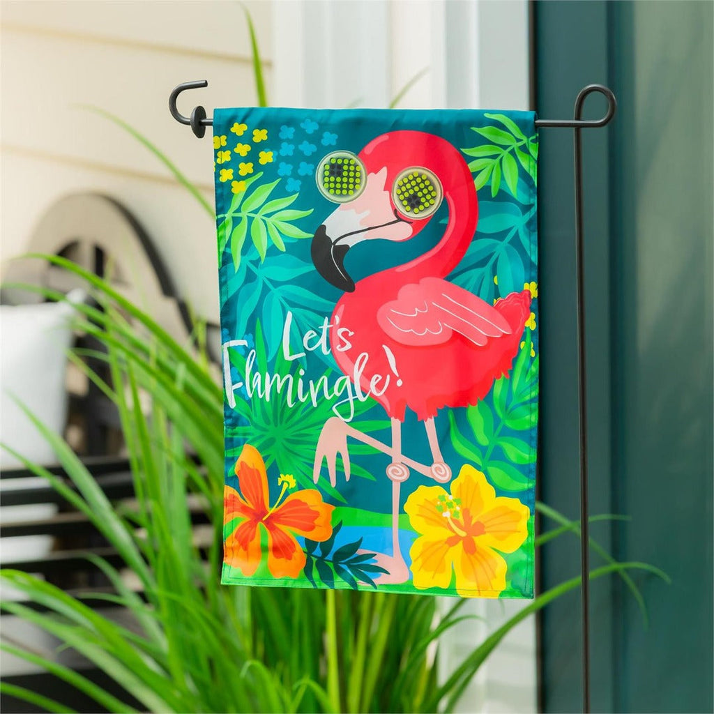 Winky Blinky Let's Flamingle LED Garden Flag