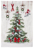 Winter Fun Ornament Tree Christmas Garden Flag 2 Sided