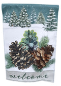 Winter Pinecones 2 Sided Garden Flag