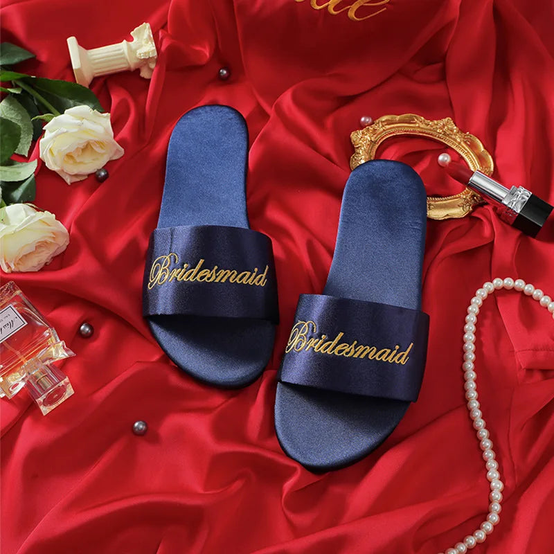 Woman Satin Slippers | Wedding Summer Bride Sandals