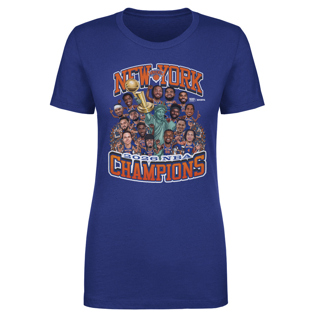 New York Knicks NBA Finals 2026 Champions Caricature WHT