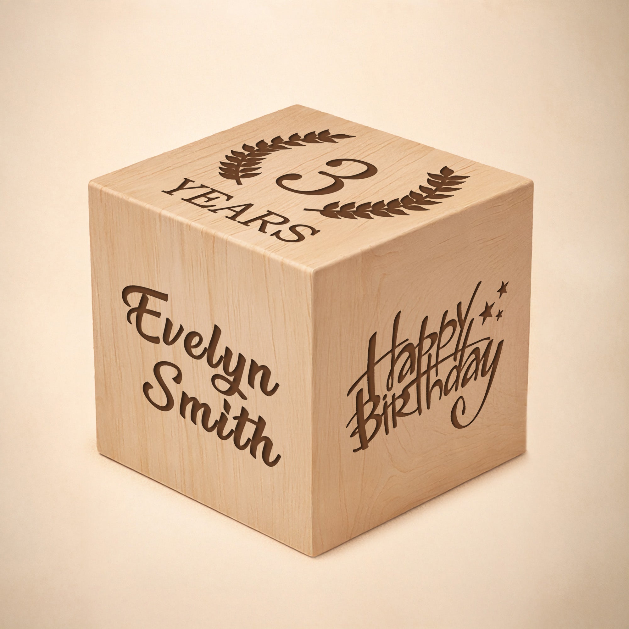 Personalized Name Wooden Blocks for Birthday, Baby Announcement Box