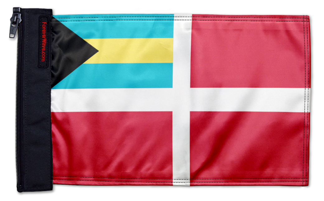 Bahamas Courtesy 12"x18" Forever Wave Flag for Jeep Wrangler LJ 2003-2006