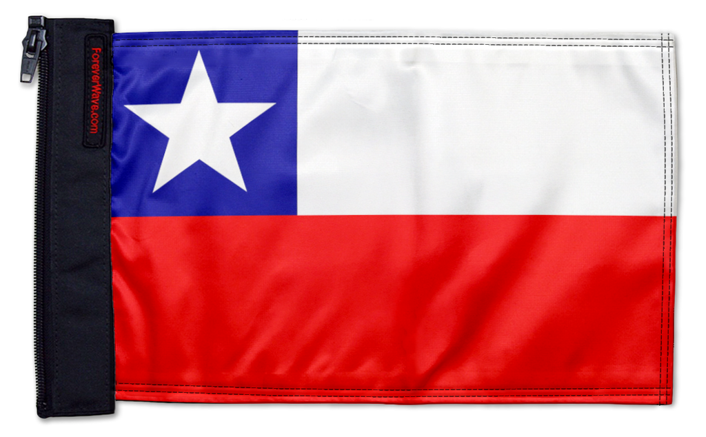 Chile 12"x18" Forever Wave Flag for Jeep Wrangler LJ 2003-2006