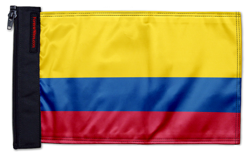 Colombia 12"x18" Forever Wave Flag for Jeep Wrangler JK 2-Door 2007-2018