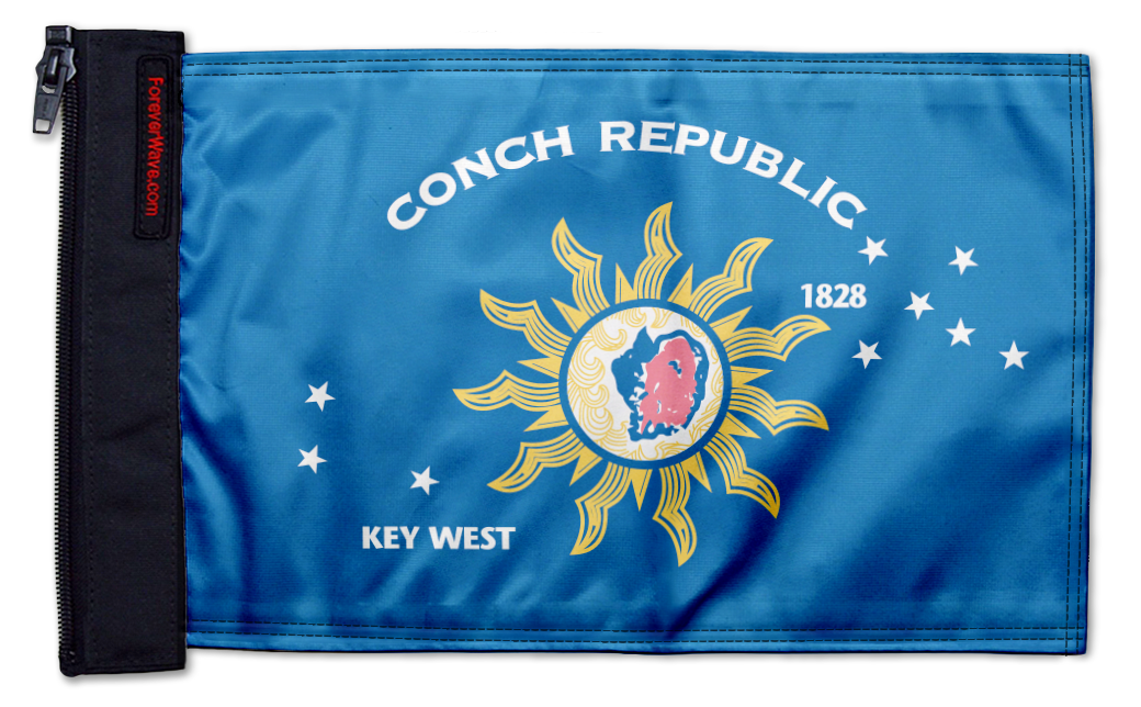 Conch Republic 12"x18" Forever Wave Flag for Boats