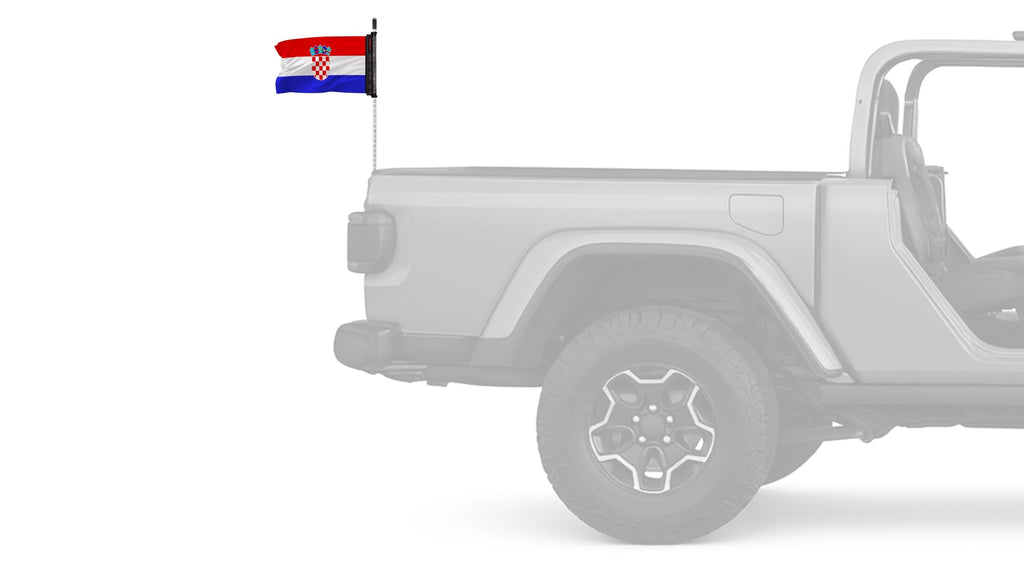 Croatia 12"x18" Forever Wave Flag for Jeep Wrangler TJ 1996-2006