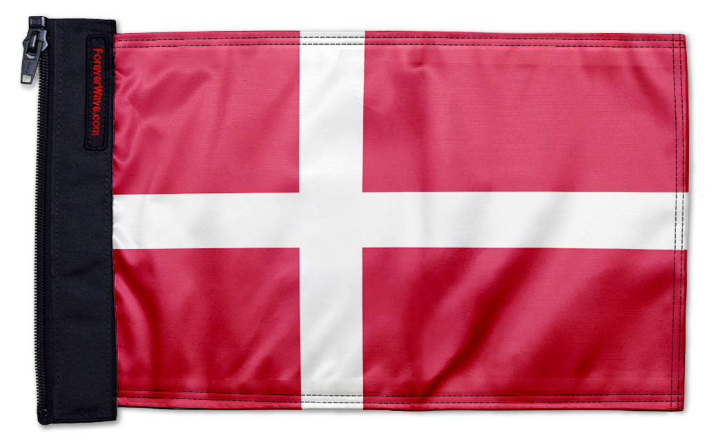 Denmark 12"x18" Forever Wave Flag for Jeep Wrangler LJ 2003-2006