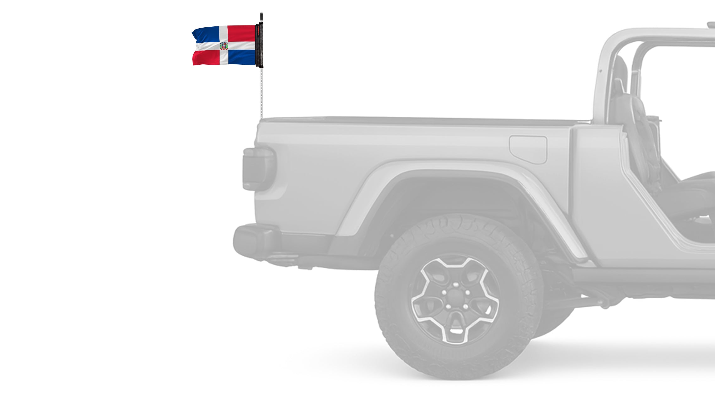 Dominican Republic 12"x18" Forever Wave Flag for Jeep Wrangler CJ-7 and CJ-8 1976-1986