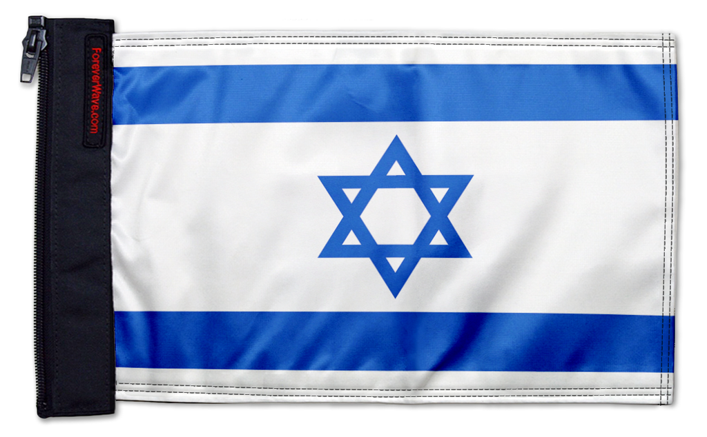 Israel 12"x18" Forever Wave Flag for Jeep Wrangler JK 2-Door 2007-2018