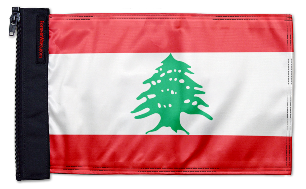 Lebanon 12"x18" Forever Wave Flag for Jeep Wrangler CJ-7 and CJ-8 1976-1986