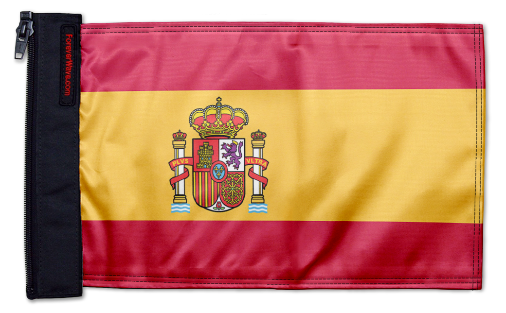 Spain 12"x18" Forever Wave Flag for Jeep Wrangler TJ 1996-2006