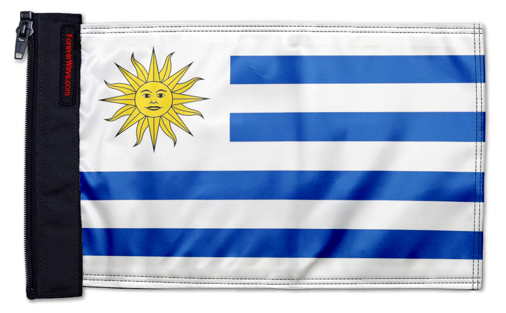 Uruguay 12"x18" Forever Wave Flag for Jeep Wrangler TJ 1996-2006