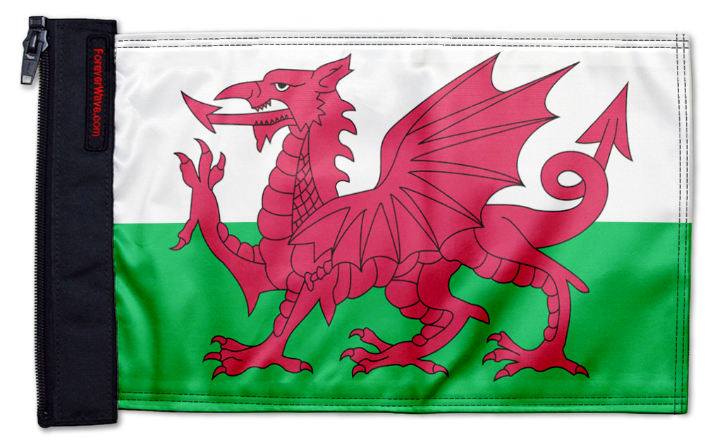Wales 12"x18" Forever Wave Flag for Jeep Wrangler TJ 1996-2006