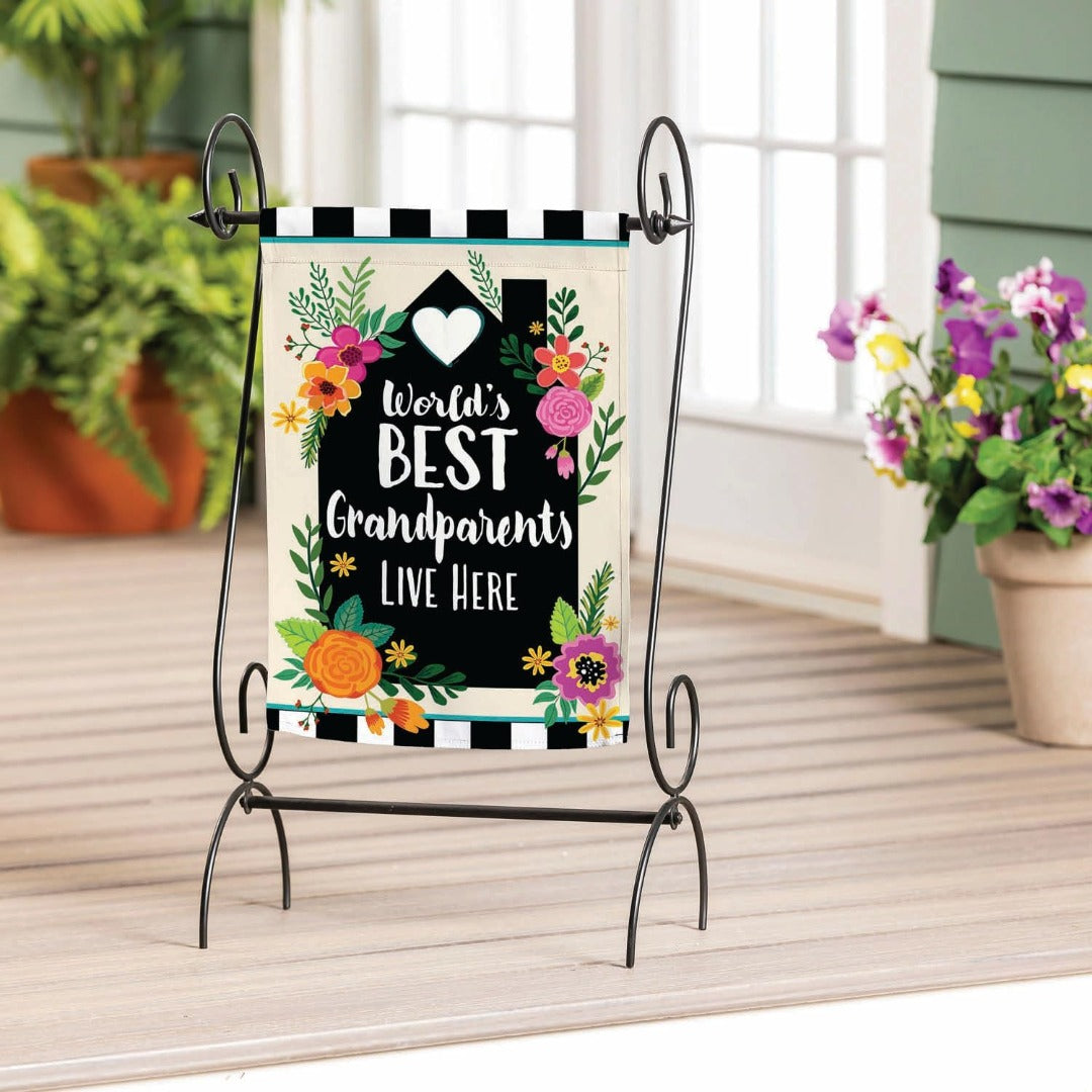 Worlds Best Grandparents 2 Sided Garden Flag
