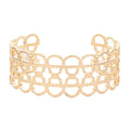 Textured Metal Open Oval Cuff Bracelet