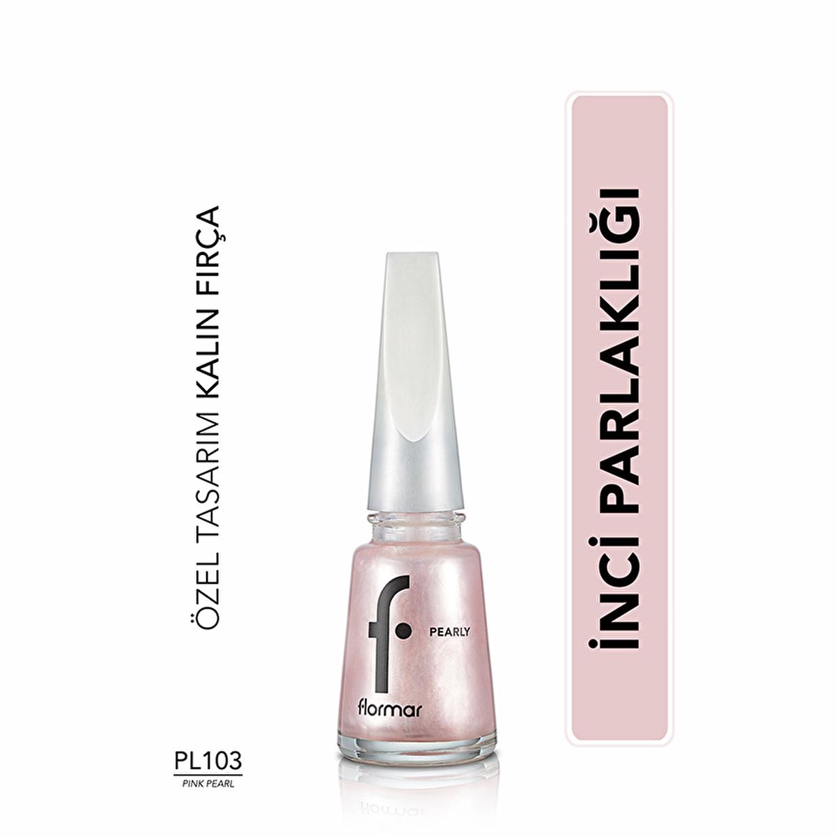 Flormar Pearly Pink Pearl Nail Polish: Long Lasting, Shimmering Shine & Chip Resistant - Gorgeous Pearl Effect Colors.