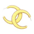 Woven Raffia Hoop Earrings