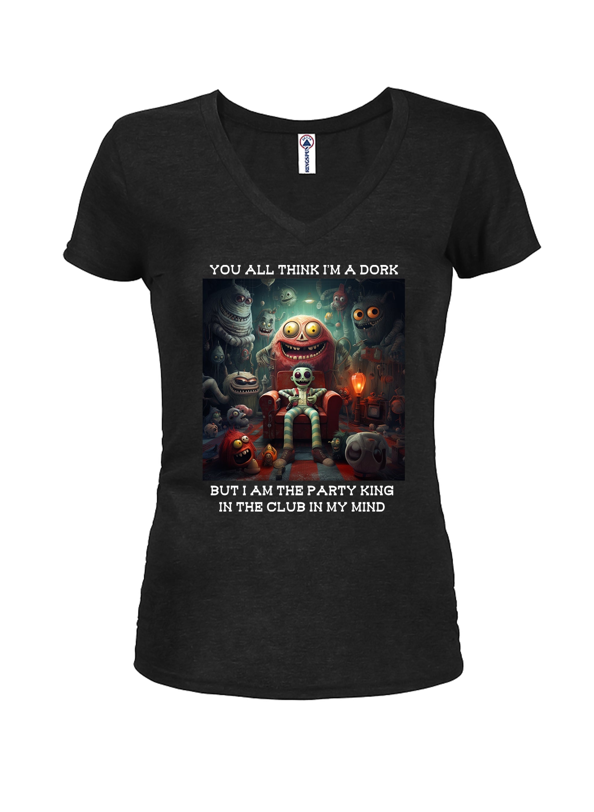 You all think I’m a dork Juniors V Neck T-Shirt