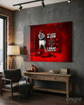 Crimson Boxer Quote Poster Glass Wall Art