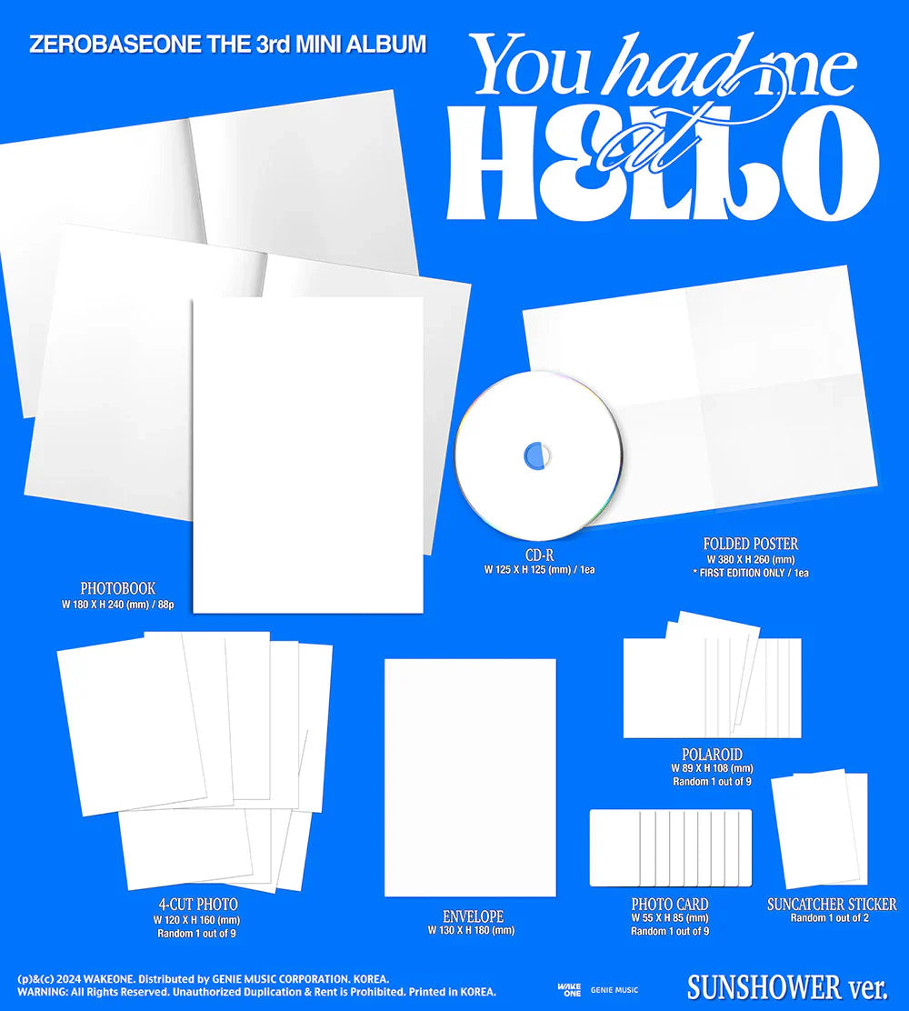 Zerobaseone 3rd Mini Album  - You Had Me At Hello (2 Version Set)