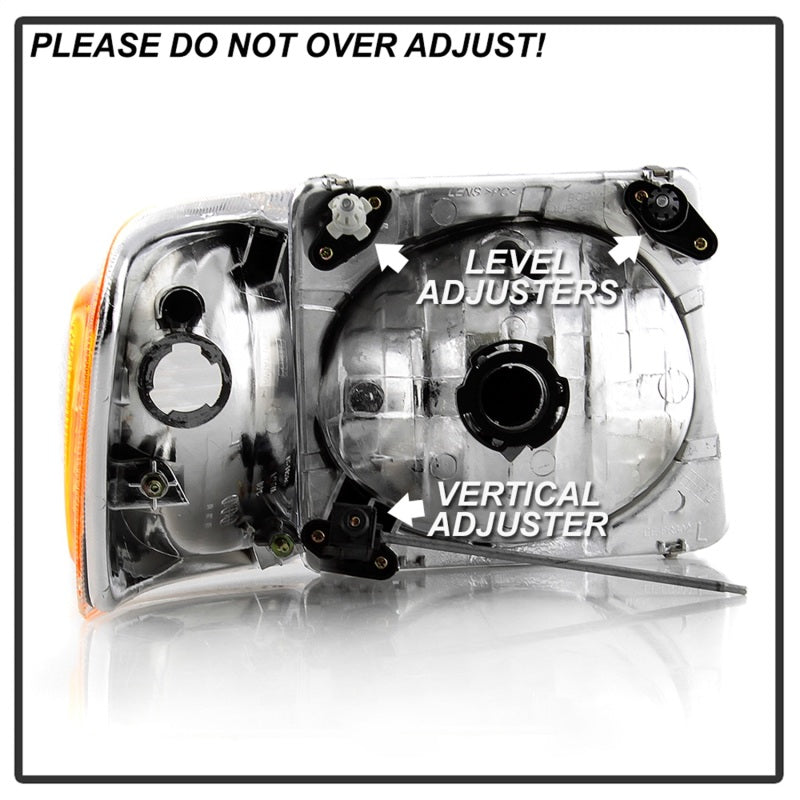 SPYDER xTune 01-03 Ford Explorer Sport 4pc OEM Style Headlights w/Corners - Chrome (HD-JH-FEXP01-ST-C) 9042621