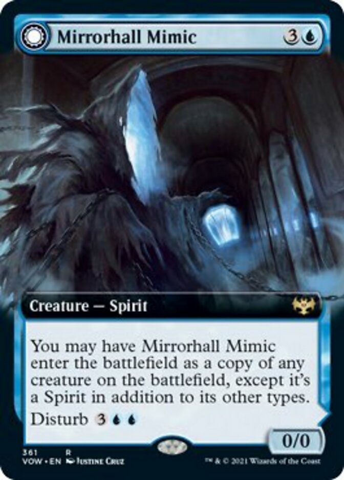 Mirrorhall Mimic // Ghastly Mimicry (VOW-361) - Innistrad: Crimson Vow: (Extended Art, Double Faced Transform) Foil