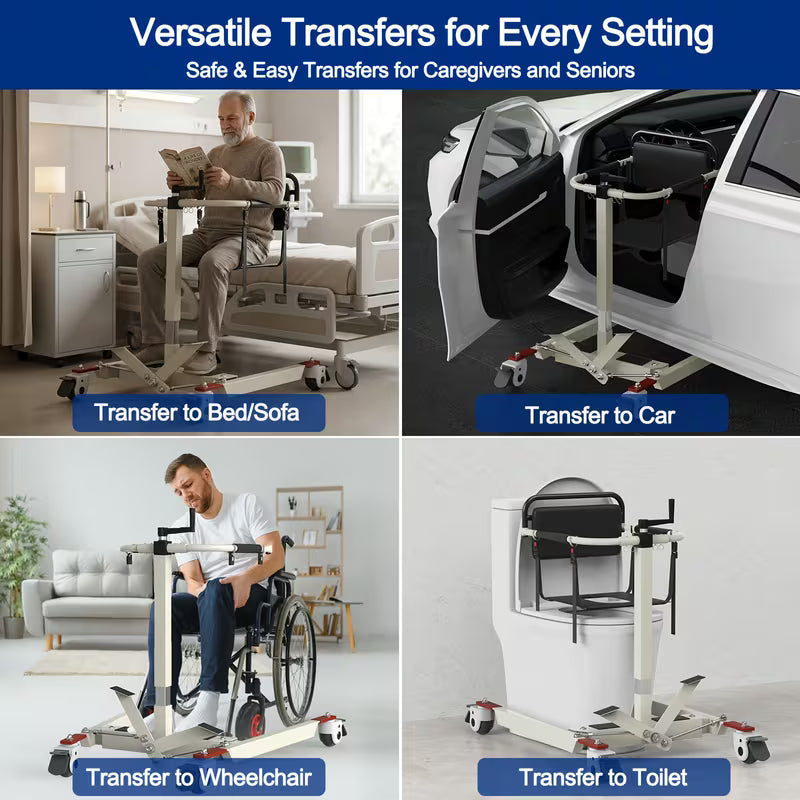 Patient Lift Transfer Chair, Patient Lift Wheelchair for Home and Car Portable Patient Lift Chair Wheelchair Lift for Home, Disabled and Elderly Nursing, Height/Width Adjust