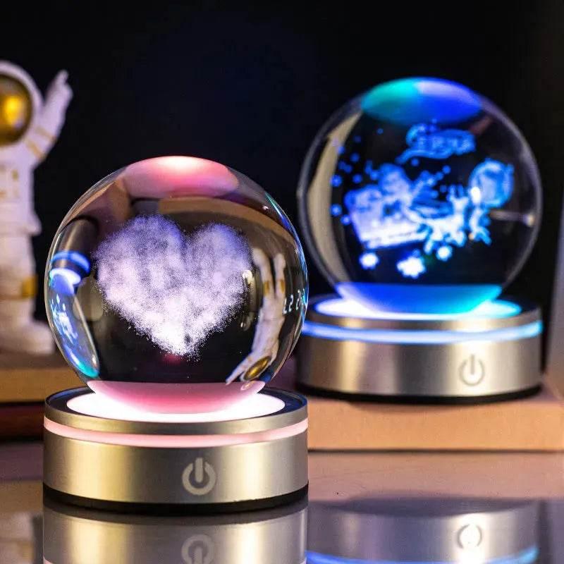 3D Space LED Crystal Ball Lamp
