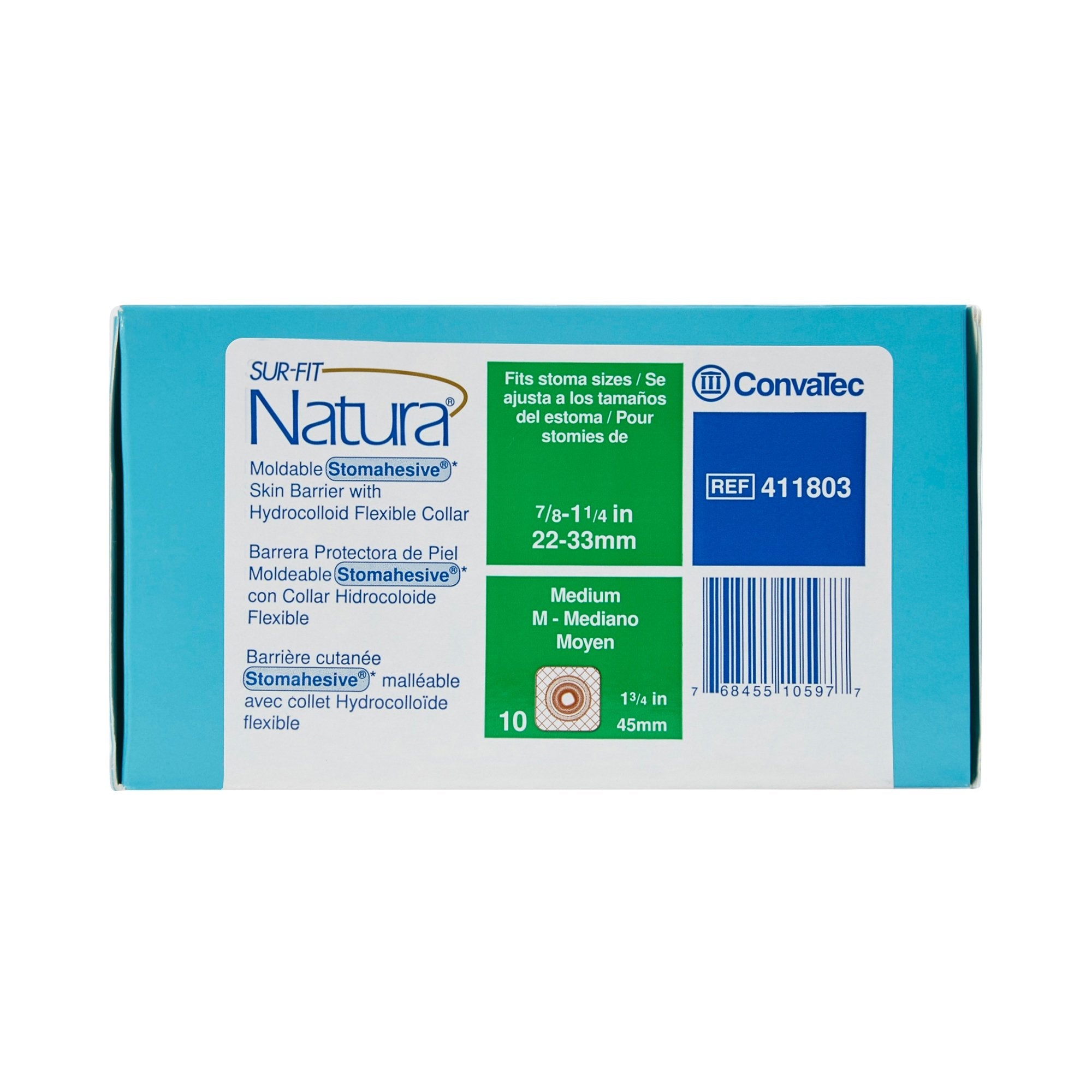 Sur-Fit Natura® Stomahesive® Ostomy Barrier With 7/8-1¼ Inch Stoma Opening 411803