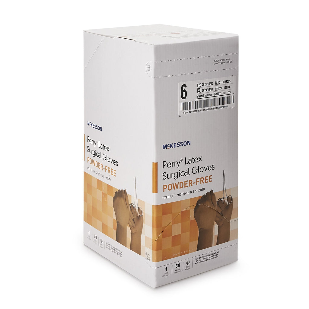 McKesson Perry® Latex Surgical Glove, Size 6, Brown 20-1360N