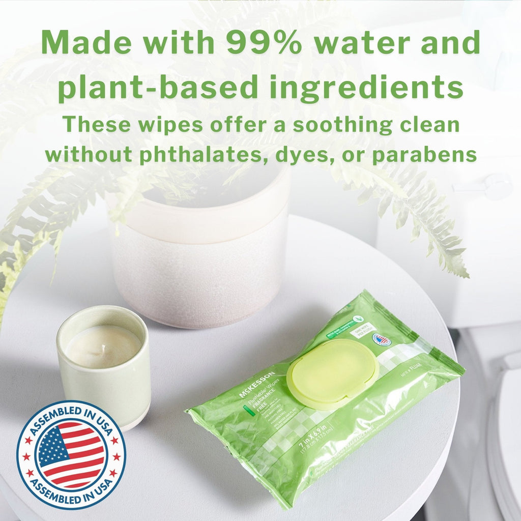 McKesson Flushable* Wet Wipes - Scented, 48 Wet Wipes per Pack FLF48