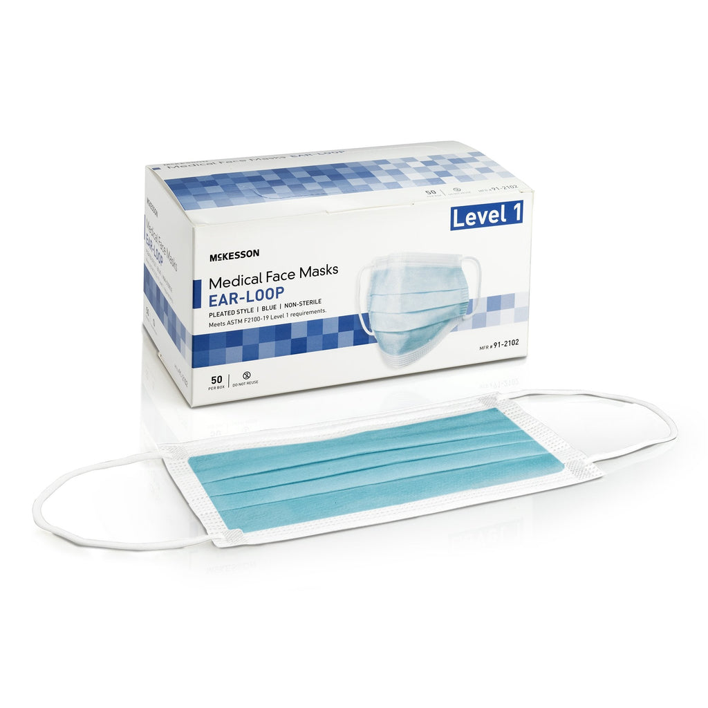 McKesson ASTM Level 1 Medical Face Masks, Blue 91-2102
