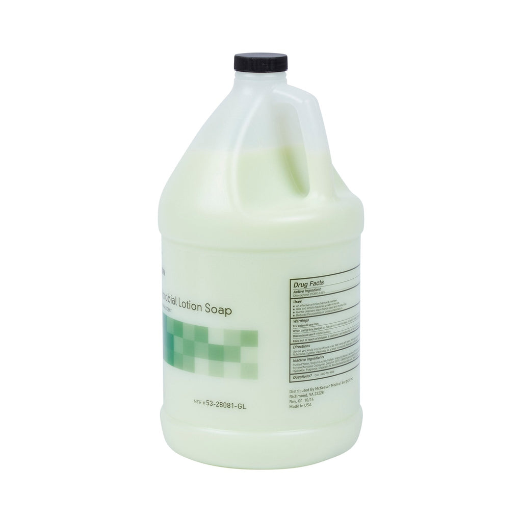 McKesson Antimicrobial Lotion Soap, Herbal Scent, 1-gallon jug 53-28081-GL