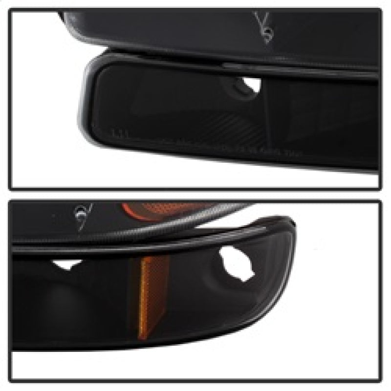 SPYDER xTune GMC Sierra 99-06 /Yukon 00-06 Crystal Headlights & Bumper Lights - Black HD-JH-GS99-AM-SET-BK 9037474