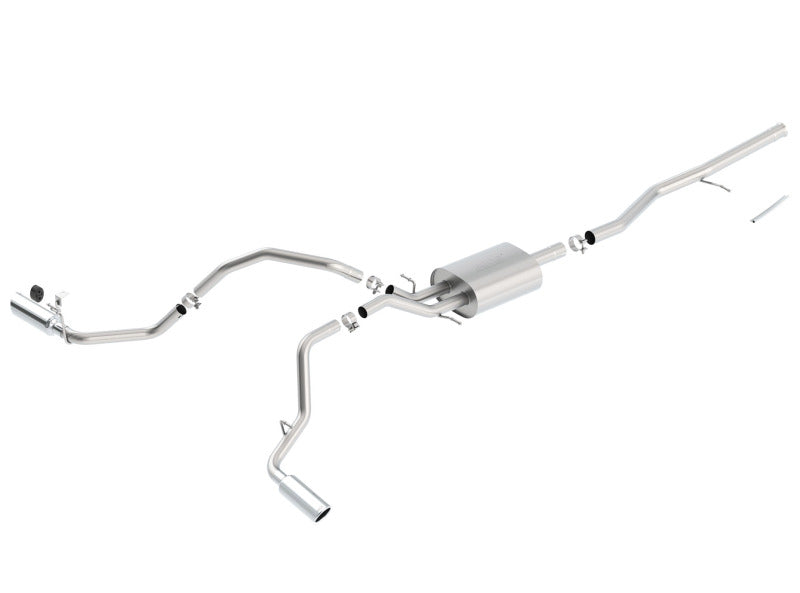 Borla Touring Cat-Back 14 Silv/Sierra 1500 Crewcb Stnd Bed WB-153.0in Single Split Side Exit Exhaust 140547
