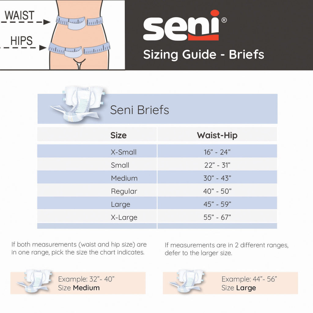 Seni® Classic Plus Moderate to Heavy Absorbency Incontinence Brief, Large S-LA25-BC2