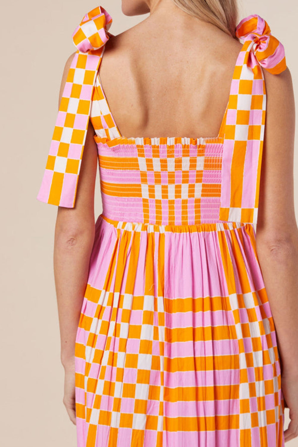 Girls Charming Color Block Tie Shoulder Dress Elegant & Playful Summer Style