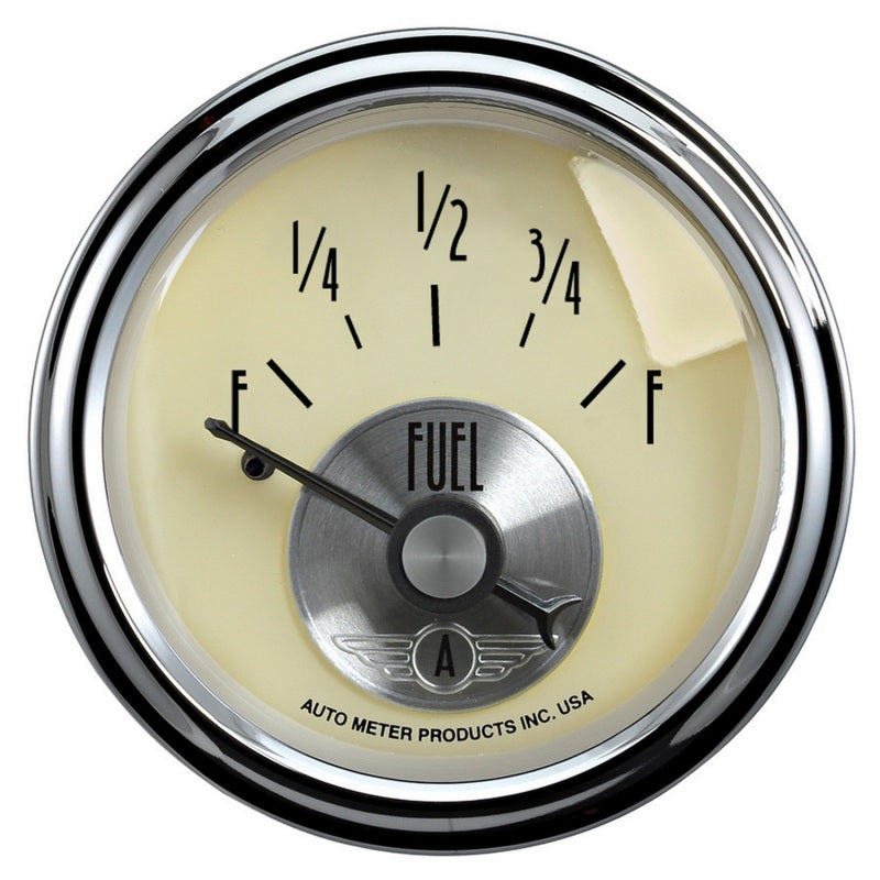 AutoMeter Gauge Fuel Level 2-1/16in. 240 Ohm(e) to 33 Ohm(f) Elec Prestige Antq. Ivory 2017
