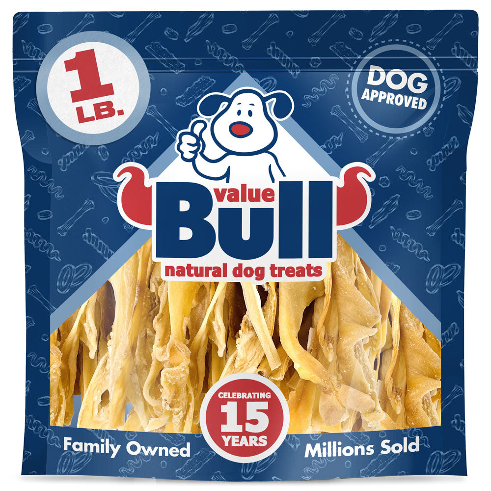 ValueBull Lamb Cheek Slice Dog Chews, Varied Shapes, 1 Pound