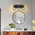 Industrial Black Cage Wall Sconce with Wood Accents | 3/4/5/6/7-Light Vintage Fixture for Bathroom, Hallway & Living Room