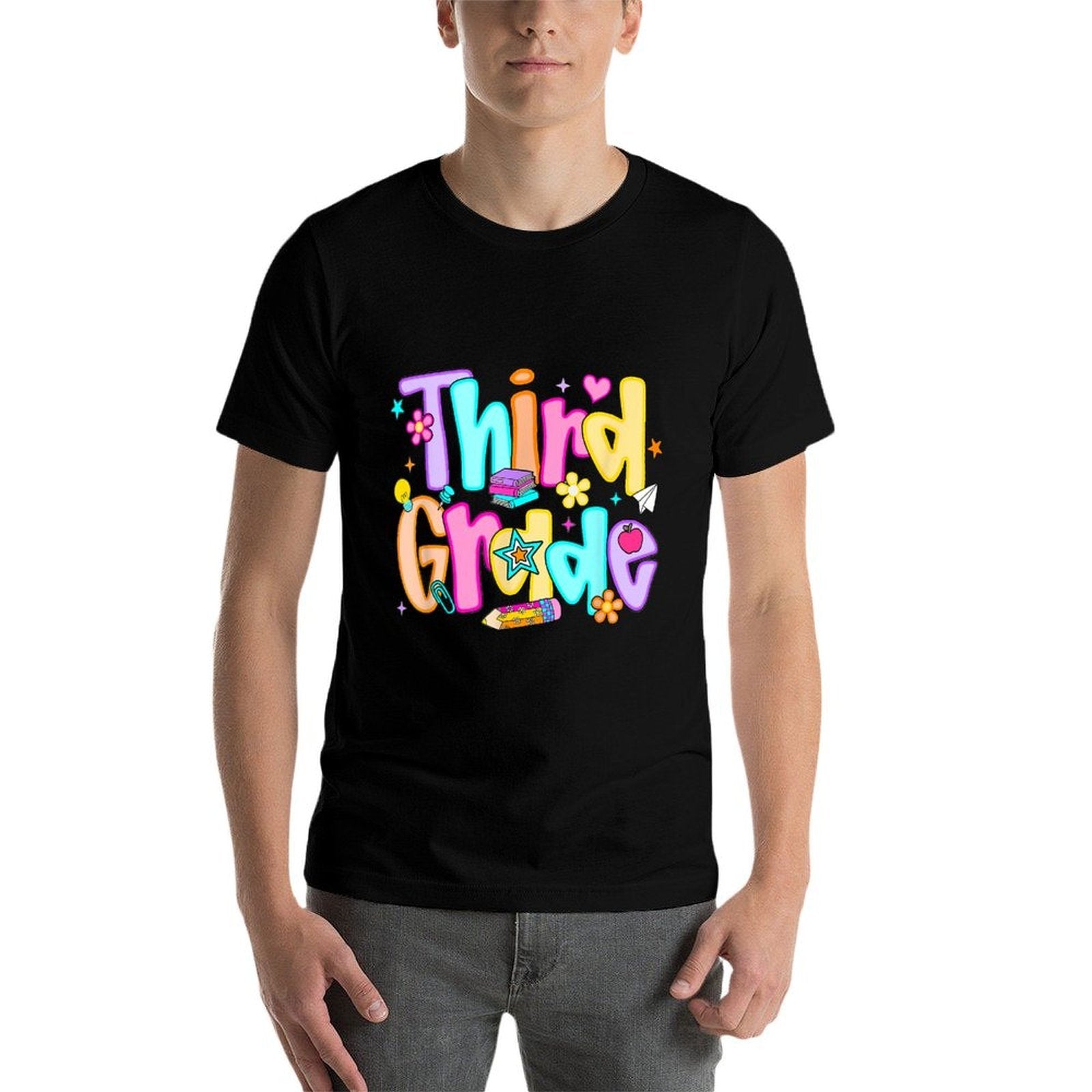 Back To School Preppy Third Grade 3rd Grade Teacher Girl Boy  Easy-care T-Shirt