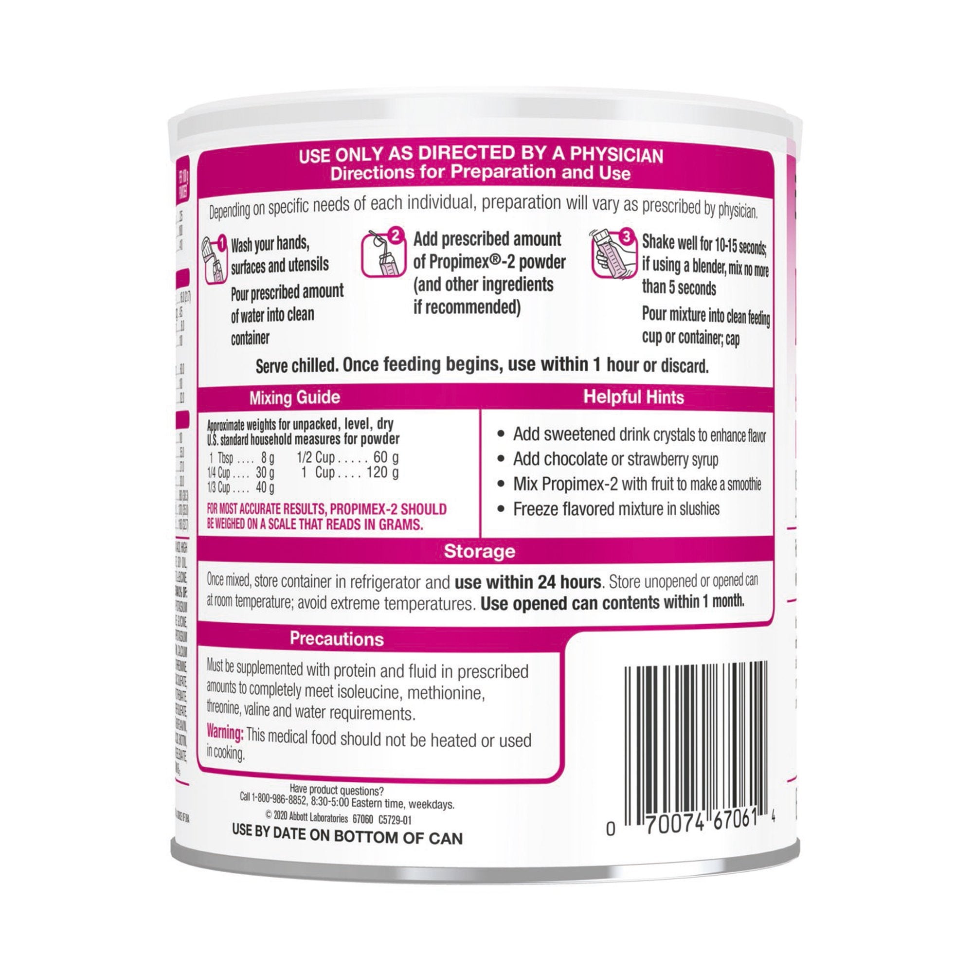 Propimex®-2 Amino Acid–Modified Food for Propionic & Methylmalonic Acidemia 67060