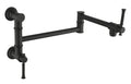 Wall mounted Pot Filler Faucet, Modern Brass Pot Filler Two-Attachment Wall Mount Folding Kitchen Pot Filler Swing Arm