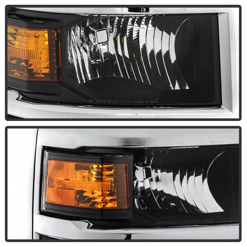 SPYDER xTune 14-15 Chevy Silverado 1500 (New Body) OEM Style Headlights w/Trim - Blk (HD-JH-CS14-CC-BK) 9042447